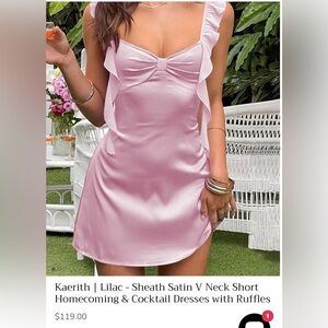 Lilac Satin Mini Dress